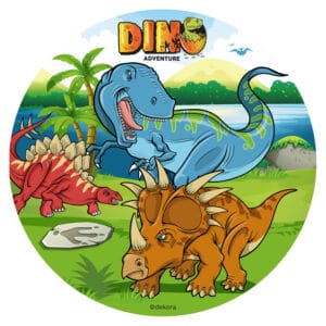 Dinosaurused – söödav vahvlipilt, 20 cm
