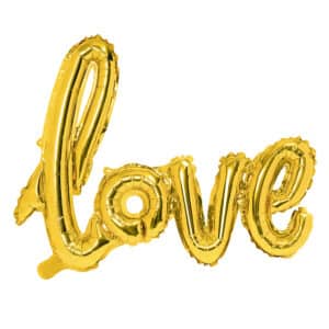 Love – kuldne fooliumist õhupall, 73×59 cm