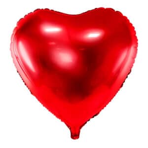 Punane süda – fooliumist õhupall, 45 cm