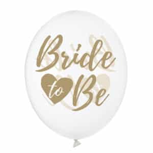Bride to Be läbipaistvad õhupallid kuldse kirjaga, 6 tk