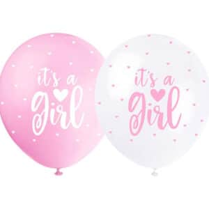 It’s a Girl – lateksist õhupallid, 5 tk