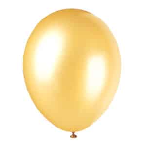 Kuldsed pärliläikega õhupallid 30 cm, 8 tk
