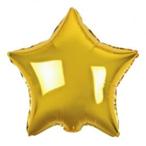 Kuldne täht – fooliumist õhupall, 45 cm
