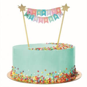 Värviline Happy Birthday tordikaunistus