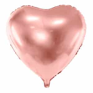 Roosa kuld süda – fooliumist õhupall, 45 cm