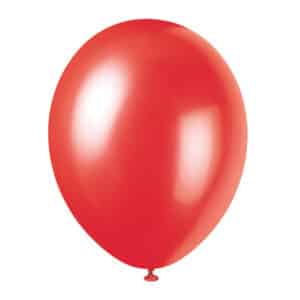 Punased pärliläikega õhupallid 30 cm, 8 tk