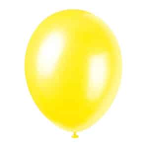 Kollased pärliläikega õhupallid 30 cm, 8 tk